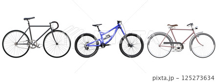 bicycle, isolate on a transparent background, 3d illustration, cg render 125273634