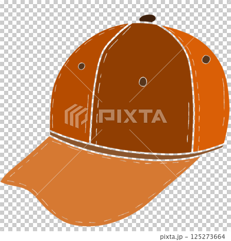 A graphic illustration of a brown leather hat A graphic illustration of a brown leather hat 125273664
