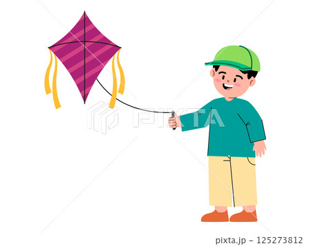 Play flying kite children kids play fly traditional games outdoor activities drawing illustration Play flying kite children kids play fly traditional games outdoor activities drawing illustration 125273812
