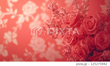 ピンクの花の背景素材（Generative AI） 125273942