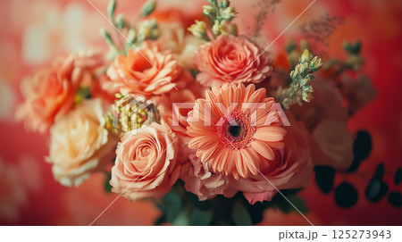 ピンクの花の背景素材（Generative AI） 125273943