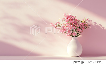 ピンクの花の背景素材（Generative AI） 125273945