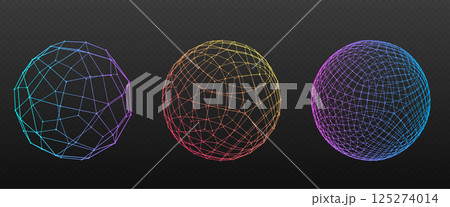 Dot sphere collection - particle globe set 125274014