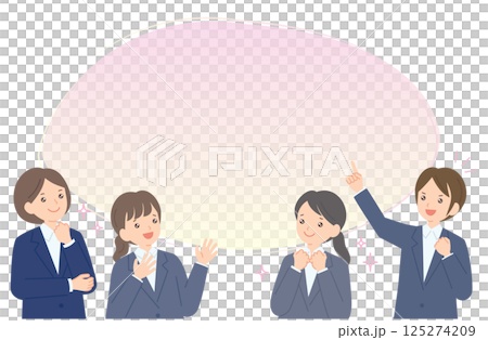 一位穿西裝的女商人的插圖 125274209