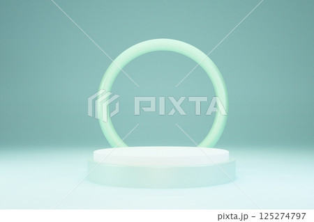 3D Rendering podium mint pastel backdrop. Blank product shelf standing backdrop 3D Rendering podium mint pastel backdrop. Blank product shelf standing backdrop 125274797