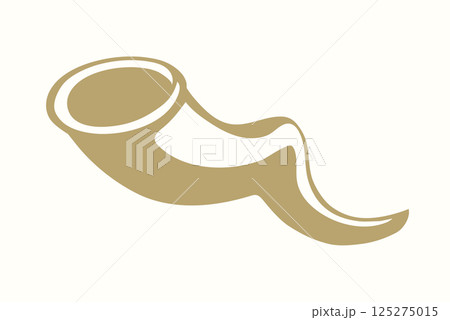 Vector drawing. Jewish ritual horn shofar 125275015