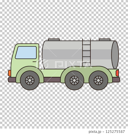 TANKER cute vehicle doodle icon kawaii style simple outline isolated vector transportation illustration travel element drawing object 125275587
