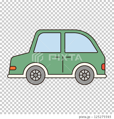 CAR cute vehicle doodle icon kawaii style simple outline isolated vector transportation illustration travel element drawing object 125275593