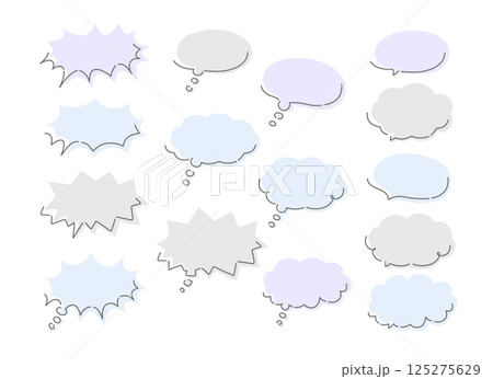 様々な形の色のついた吹き出しイラストセット 125275629