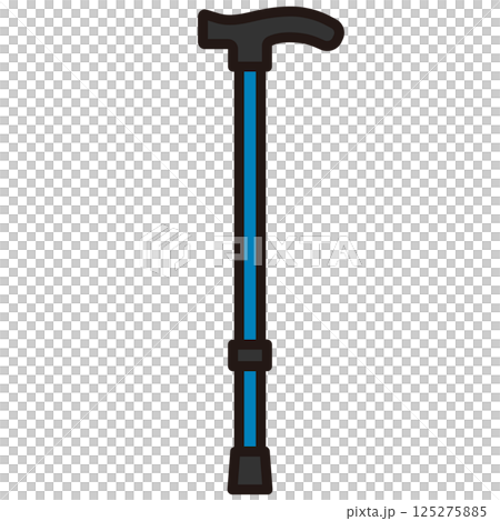 青いT字型杖のシンプルイラスト 125275885