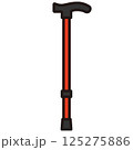 赤いT字型杖のシンプルイラスト 赤いT字型杖のシンプルイラスト 125275886