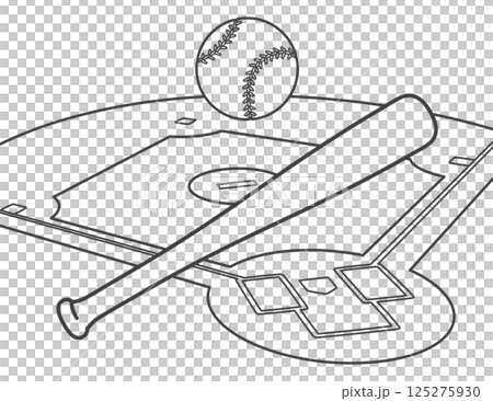 棒球、球棒和地面 棒球、球棒和地面 125275930