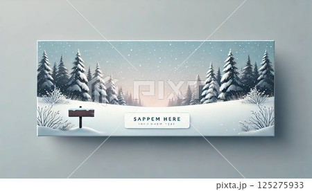 雪の結晶のグリーティングカード、紺色のベクターイラスト 125275933