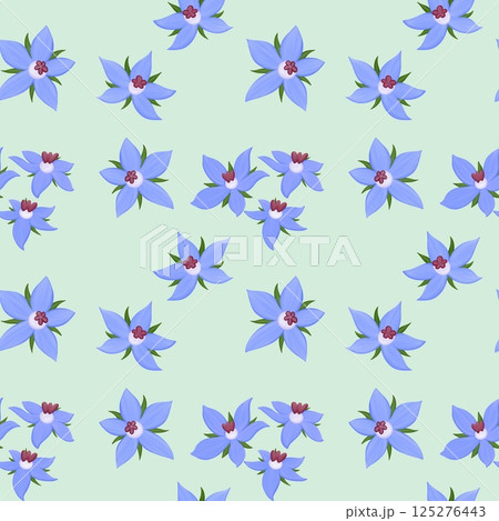 Vintage Viola Seamless Floral Pattern Green background Vintage Viola Seamless Floral Pattern Green background 125276443