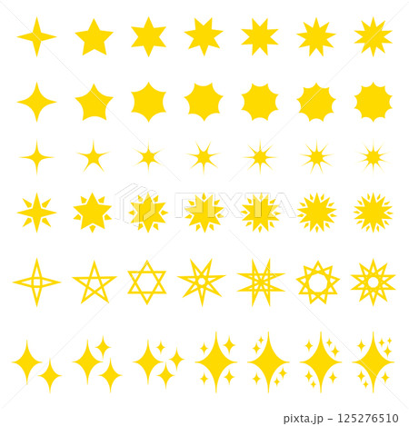 シンプルな星のアイコンセット イラスト 飾り 装飾 あしらい デザイン シンボル ベクター イエロー シンプルな星のアイコンセット イラスト 飾り 装飾 あしらい デザイン シンボル ベクター イエロー 125276510