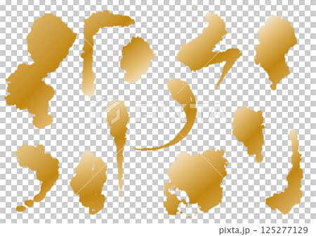 Golden Japanese style brush ink material set Golden Japanese style brush ink material set 125277129