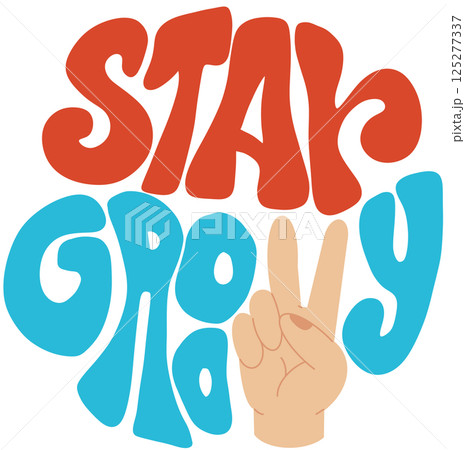 Words and quotes background art vector set. Flower and leaves abstract shape doodle art design for T-shirt, poster, fabric, packaging, print, screen, sticker.	 125277337