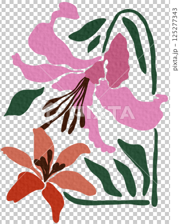 leaves, flowers, vectors 125277343