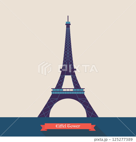 Eiffel tower vector logo. 125277389