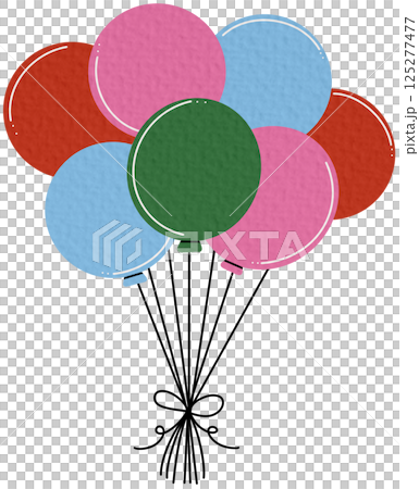 Colorful illustration material of bundled balloons Colorful illustration material of bundled balloons 125277477