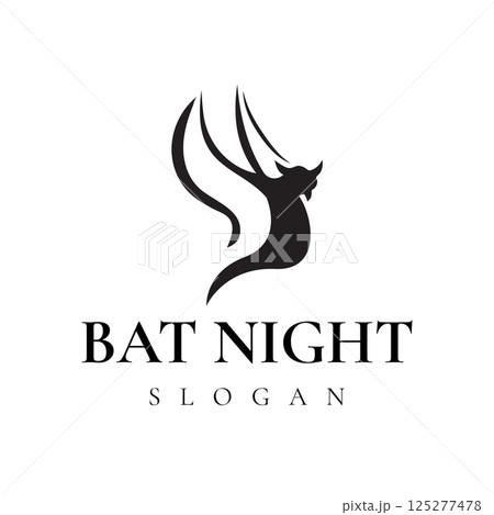 Black Bat Silhouette Vector Design Wildlife Animal Logo Black Bat Silhouette Vector Design Wildlife Animal Logo 125277478