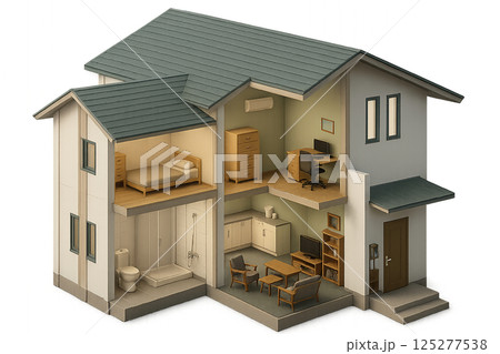 住宅のカットモデル 125277538