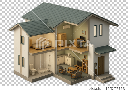 住宅のカットモデル 125277538