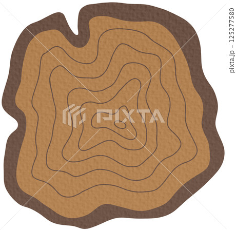 Tree Ring Slice Vector Illustration On white background.	 125277580