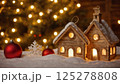 Christmas decorations and gifts, background for new year celebrations, winter fairy tale 125278808