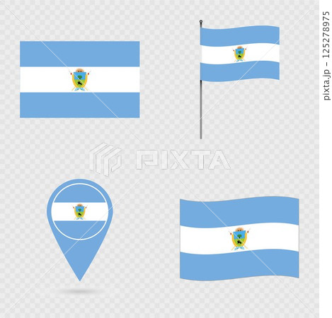 La Pampa Flag Set, administrative division of Argentina. La Pampa Flag Set, administrative division of Argentina. 125278975
