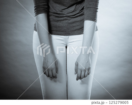 Part body woman in resigned pose. Part body woman in resigned pose. 125279005