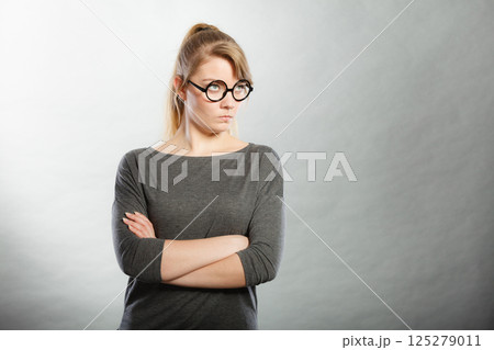 Upset lady expressing anger. Upset lady expressing anger. 125279011