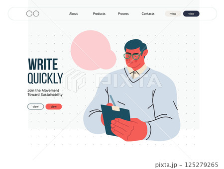 Writing people, modern flat vector concept illustration- standing man thoughtfully writing on clipboard, bubble near head Metaphor for reflection, personal insight, contemplation, creative expression Writing people, modern flat vector concept illustration- standing man thoughtfully writing on clipboard, bubble near head Metaphor for reflection, personal insight, contemplation, creative expression 125279265