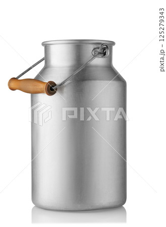 retro milk can isolated on white background 125279343