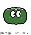 ポップでかわいい緑のかぼちゃ 125280176