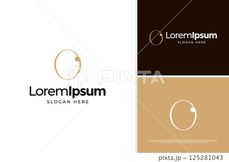 Elegant letter O with comma on top vector logo design template 125281043