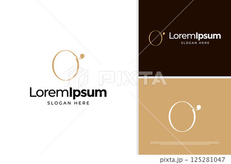 Elegant letter O with comma on top vector logo design template 125281047