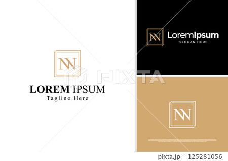 Minimalist line with letter N W law firm attorney logo vector design template 125281056