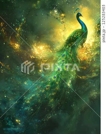 portrait of a beautiful peacock 125283403