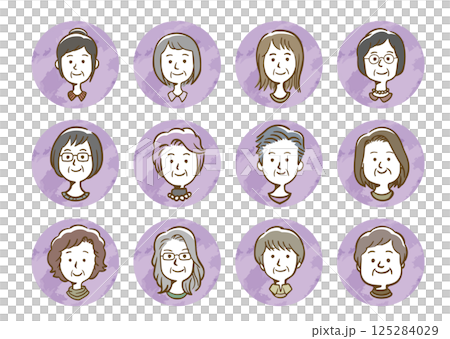 老年婦女的笑容 老年婦女的笑容 125284029