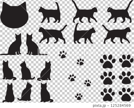 可愛的貓咪圖標 125284569