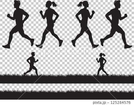 Running runner silhouette 125284576
