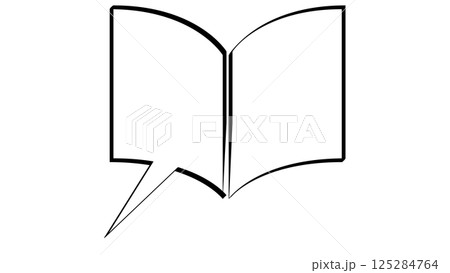 本の形をした吹き出し（透明背景） 125284764