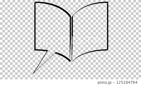 本の形をした吹き出し（透明背景） 125284764