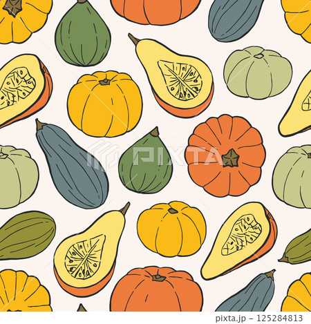 Colorful Pumpkins Vector Seamless Pattern Colorful Pumpkins Vector Seamless Pattern 125284813