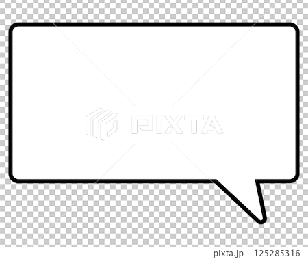 シンプルな白黒の吹き出し 四角形の右向き03 シンプルな白黒の吹き出し 四角形の右向き03 125285316