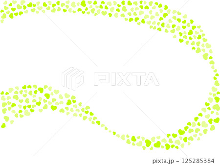 ハート柄の背景 黄緑系の3色 ハート 125285384