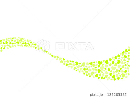 ハート柄の背景 黄緑系の3色 ハート ハート柄の背景 黄緑系の3色 ハート 125285385