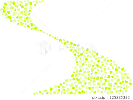 ハート柄の背景 黄緑系の3色 ハート ハート柄の背景 黄緑系の3色 ハート 125285386