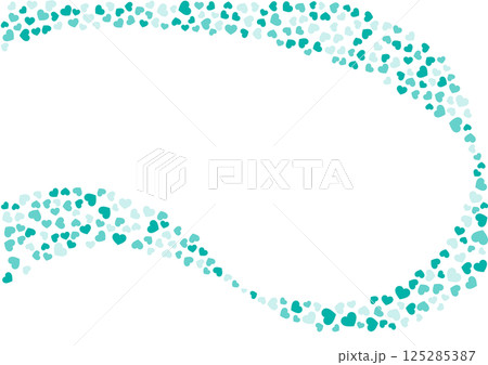 ハート柄の背景 緑系の3色 ハート ハート柄の背景 緑系の3色 ハート 125285387